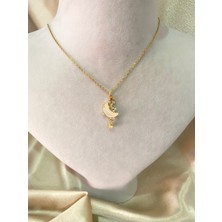 Yıldız Sarkıt Ay Gold Çelik Kolye