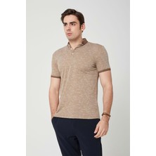 Yakası Triko Polo Yaka Erkek Hardal Sarı Tshirt