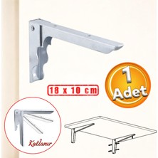 Badem10 Metal Katlanır Raf Altı Ayağı 18 x 10 cm (1 Adet) Duvara Monteli Balkon Masası Sehpası Montajı