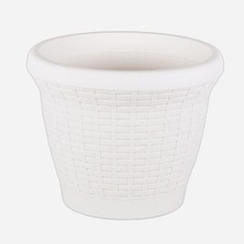 Serinova Hasır Saksı 3,3 Lt Beyaz