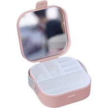 Emofom Pearl Aynalı Çanta Içi Mini Makyaj Organizer Seyahat Tipi Takı Düzenleyici Kutu (9 x 9 x 4 cm)