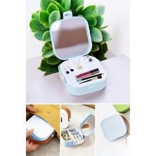 Emofom Pearl Aynalı Çanta Içi Mini Makyaj Organizer Seyahat Tipi Takı Düzenleyici Kutu (9 x 9 x 4 cm)