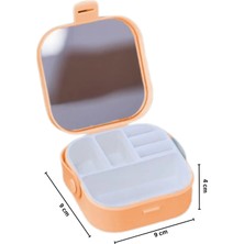 Emofom Pearl Aynalı Çanta Içi Mini Makyaj Organizer Seyahat Tipi Takı Düzenleyici Kutu (9 x 9 x 4 cm)