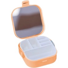 Emofom Pearl Aynalı Çanta Içi Mini Makyaj Organizer Seyahat Tipi Takı Düzenleyici Kutu (9 x 9 x 4 cm)