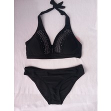 Ladytes Taşlı Siyah Bikini Takımı