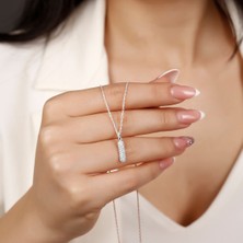 Osmanlı Gümüş Kadın Gümüş Kolye - I Harfi Zirkon Taşlı Balon Harf Kadın Kolye