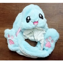 Ct Toys 60 cm Mavi Renk Işıklı Oynar Kulaklı Pelüş Şapka