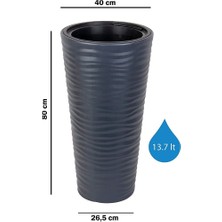 Serinova Kvt3 Kumsal Vazo Saksı No: 3 40 Cm 13,7 Litre Mocha