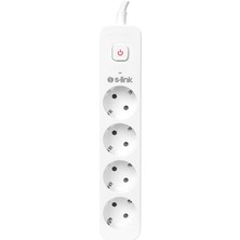 S-link SPG401S 1.5 m 1.5 mm 100% Bakır 750 Joule 4'lü Anahtarlı Akım Korumalı Priz