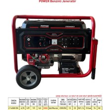 Power LT6500 EN 6,75 Kva Benzinli Jeneratör Ipli Marşlı