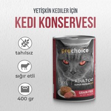 Pro Choice Sığır Etli Şekersiz Tahılsız Ezme Yetişkin Kedi Konservesi 400 gr