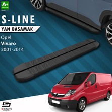 S-Dizayn Opel Vivaro A Uzun Şase S-Line Siyah Yan Basamak 263 Cm 2001-2014 A+ Kalite