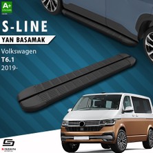 S-Dizayn VW Transporter T6.1 Uzun Şase S-Line Siyah Yan Basamak 253 Cm 2019 Üzeri A+ Kalite