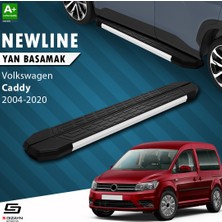 S-Dizayn VW Caddy 3 Uzun Şase NewLine Aluminyum Yan Basamak 223 Cm 2004-2020 A+ Kalite