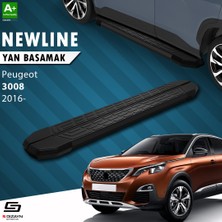 S-Dizayn Peugeot 3008 2 NewLine Siyah Yan Basamak 183 Cm 2016-2023 A+ Kalite