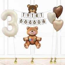 Parti Dükkanım 3 Yaş Retro Doğum Günü Süsleri Seti