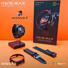 MAROOBLE Hw 16 Max Süper Amoled Hd Ekran Spor Akıllı Saat 3 Kordon ve Kasa Koruması ile Beraber Erkek Saati