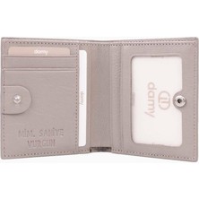 Damy Hakiki Deri RFID Korumalı Kadın Mini Cüzdan 906 - Vizon