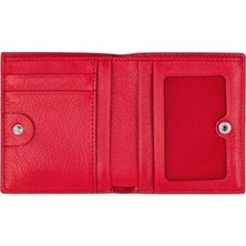 Damy Hakiki Deri RFID Korumalı Kadın Mini Cüzdan 906 - Kırmızı