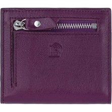 Damy Hakiki Deri RFID Korumalı Kadın Mini Cüzdan 906 - Mürdüm
