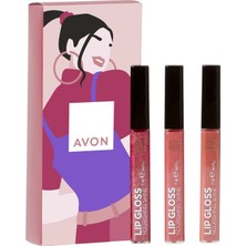 Avon Ultra Colur Peony Blush, Gleaming Guava ve Forbidden Fig Dudak Parlatıcısı Paketi