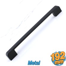 Badem10 Radus Siyah Metal Kulp 192 mm Dayanıklı Tasarım Mobilya Çekmece Kulpları