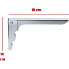 Badem10 Duvara Monteli Balkon Masası Sehpası Montajı Metal Katlanır Raf Altı Ayağı 18 x 10 cm (2 Adet)