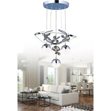 Trend Rose Venüs Modern Sarkıt LED Avize Toplu Kelebek Taşlı Krom Kaplamalı