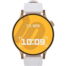 Fro LW38 Gold Kasa 38 mm Beyaz Kordon Akıllı Saat