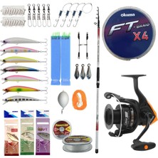 Yek Outdoor Profesyonel Hazır Olta Seti Kendo Atlantic Surf 4.20M 100-250GR Olta Kamışı&okuma Jaw-55 Olta Makinesi