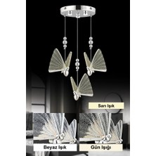 Istanbul Avize Ipek 3'lü Gümüş Ledli 3 Renk Modern LED Avize
