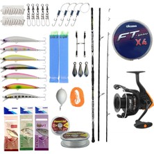 Yek Outdoor Profesyonel Hazır Olta Seti Kendo Palamita Surf 420CM 250GR 3 Parça Olta Kamışı&okuma Jaw-65 Olta Makinesi