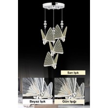 Istanbul Avize Ipek 4'lü Gümüş Ledli 3 Renk Modern LED Avize