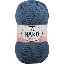 Nako 1 Adet Süper Inci El Örgü ipi 100 gr Fırtına Mavi 185