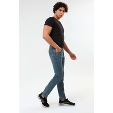 Digital Jeans Dar Kesim Erkek Yıpratmalı Yeşil Kot Pantolon