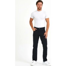 Digital Jeans Normalkesim Fermuarlı Genişpaça Yüksekbel Baba Örme Kumaş Siyah Kot Pantolon