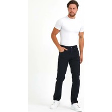 Digital Jeans Normalkesim Fermuarlı Genişpaça Yüksekbel Baba Örme Kumaş Siyah Kot Pantolon