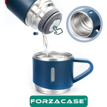 Forzacase 4 Bardaklı Paslanmaz Çelik 600 ml Sıcak Soğuk Tutan Çay Kahve Su Termosu - FC877