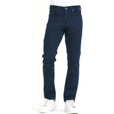 Digital Jeans Normalkesim Fermuarlı Genişpaça Yüksekbel Baba Örme Açık Lacivert Kot Pantolon