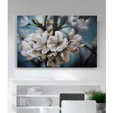 Artarilion Zarif Beyaz Çiçek Görseli Kanvas Tablo Dijital Baskı Kanvas Salon Tablosu Yeni Ev si