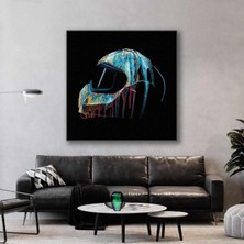 Artarilion Motorsiklet Temalı Kanvas Tablo Dijital Baskı Motorsiklet Kaskı Tablosu