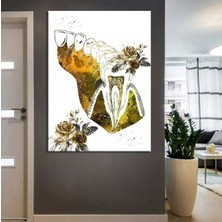 Artarilion Diş Kökü Temalı Çiçek Detaylı Kanvas Tablo Dekorasyon Diş Hekimi Tablosu