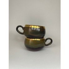 Aurum Collection - Tawny Handmade 24K Altın Detaylı Fincan Seti