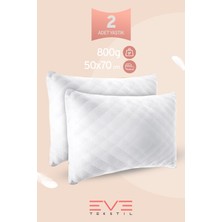 2 Adet Diamond Serisi Kılıflı Fermuarlı Yıkanabilir Antialerjik Silikon Elyaf Yastık 50x70cm 800 gr