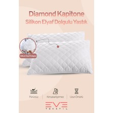 2 Adet Diamond Serisi Kılıflı Fermuarlı Yıkanabilir Antialerjik Silikon Elyaf Yastık 50x70cm 800 gr