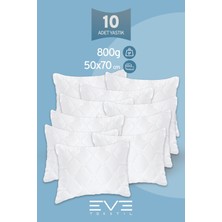 10 Adet Diamond Plus Serisi Kılıflı Fermuarlı Yıkanabilir Antialerjik Silikon Elyaf Yastık 50x70cm 800 gr
