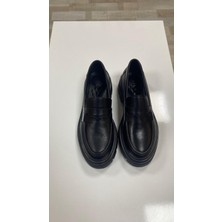 Hermones Julia Deri Siyah Anatomik Kadın Loafer