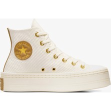 Converse Chuck Taylor All Star Modern Lift Platform Corduroy Kadın Krem Sneaker