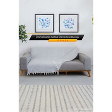 180X210CM Çift Kişilik Koltuk Örtüsü, Balık Sırtı Desenli, Çok Amaçlı Örtü, Pamuk Koltuk Örtüsü