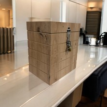 Moxo Creative Ahşap Tıpbox, Kilitli Bahşiş Kutusu, Kumbara, Dilek veya Şikayet Kutusu